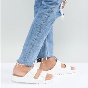 NEW Birkenstock Arizona Eva White Flat Sandals